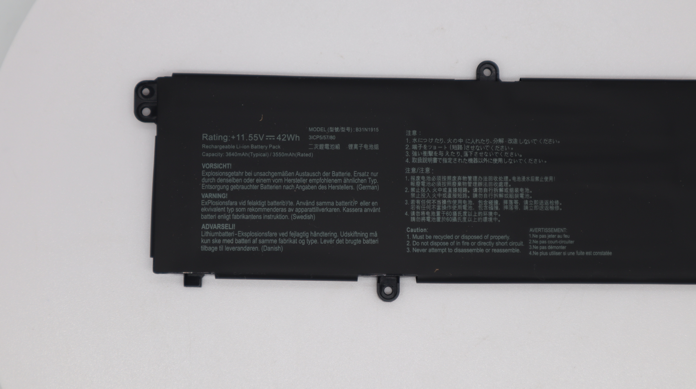 11.55V  42Wh B31N1915  Laptop Battery
