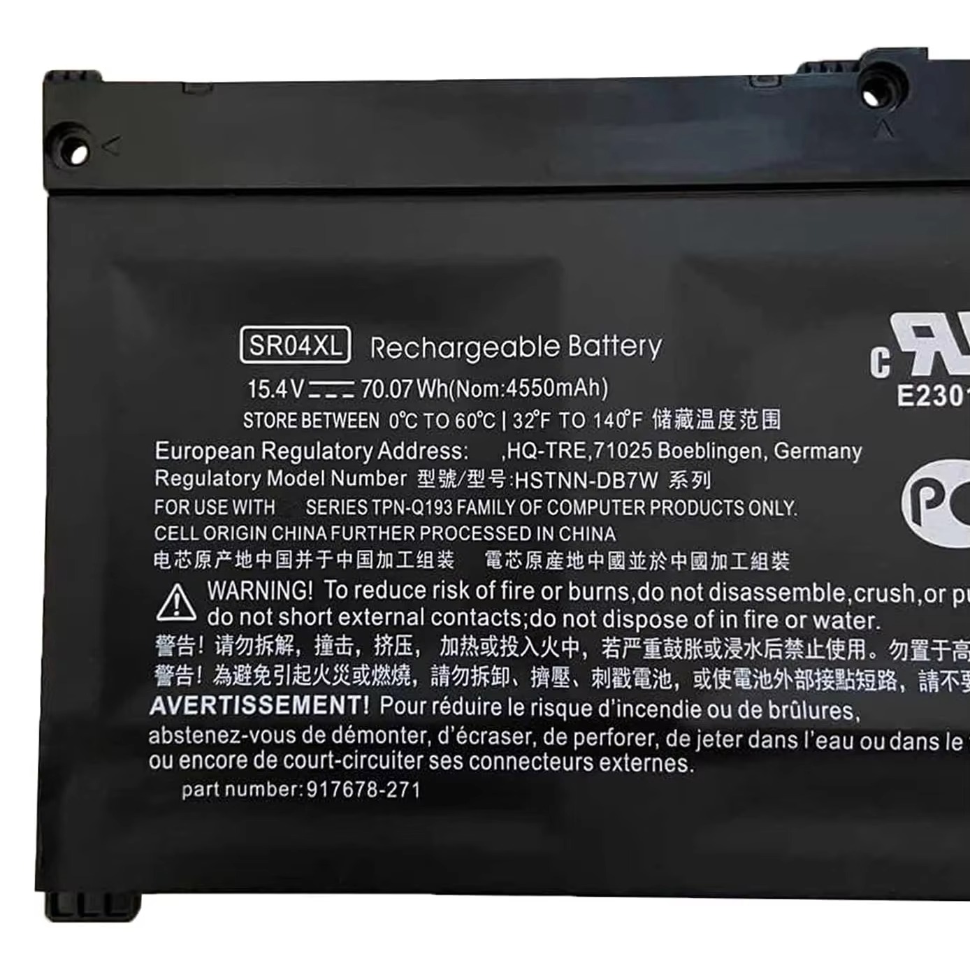 SR04XL TPN-C133 TPN-Q193 HSTNN-1B7Z HSTNN-IB7Z original laptop battery for HP Pavilion Power 15-CB018NM OMEN 15-DC0129TX 