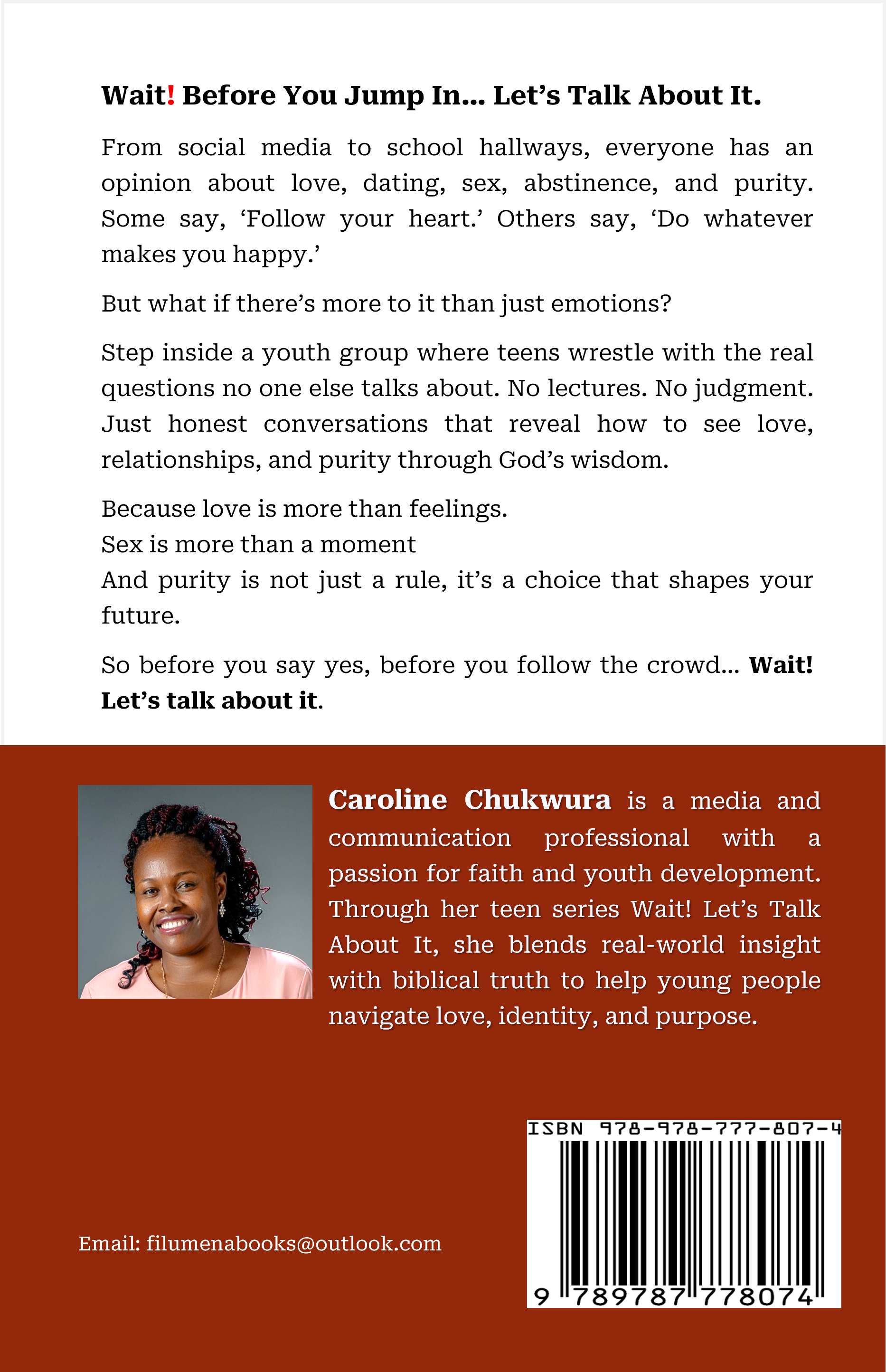 Wait! Let's Talk About It: Love, Sex & Purity for Teens  (Paperback)