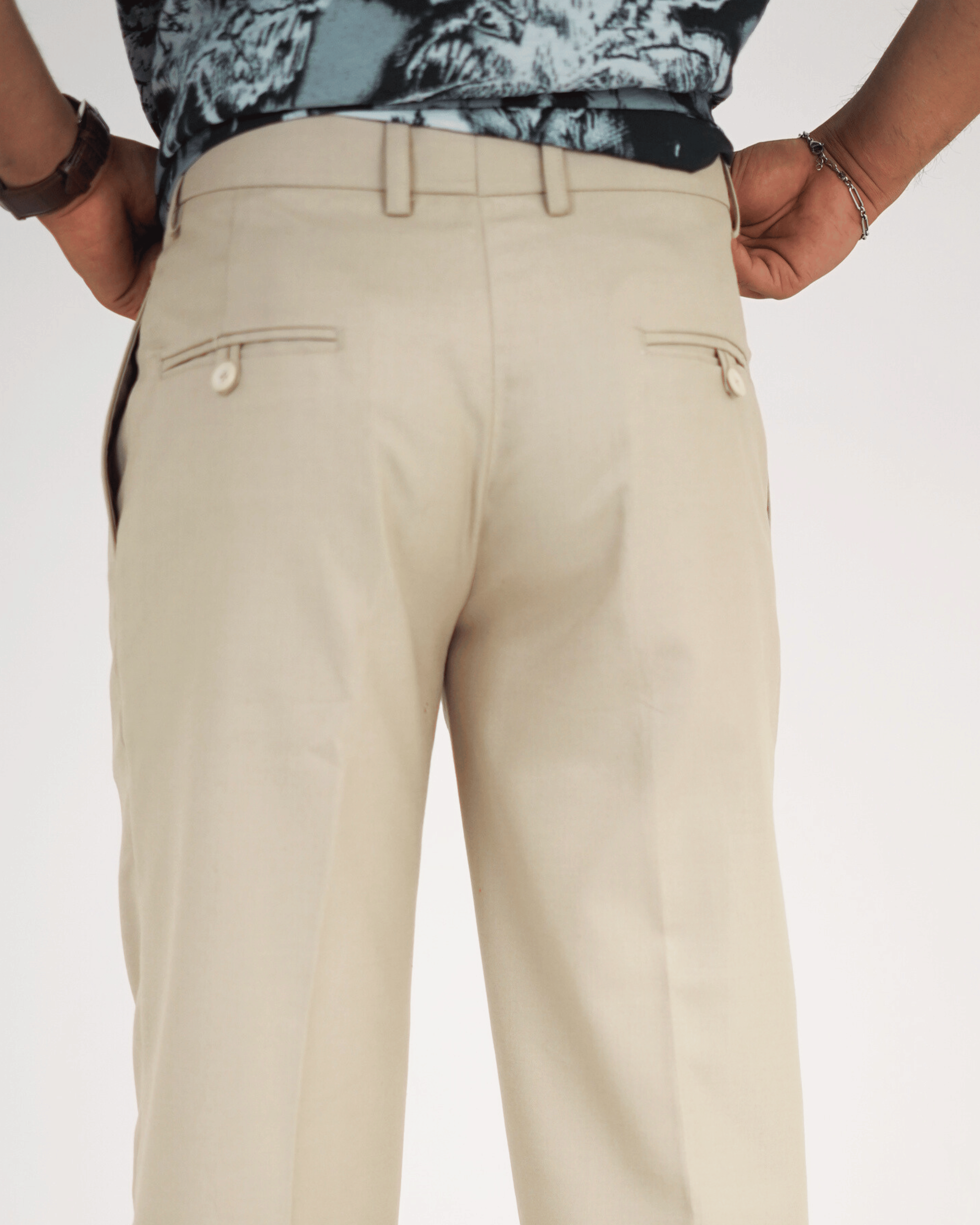 Men's Formal Beige Trousers