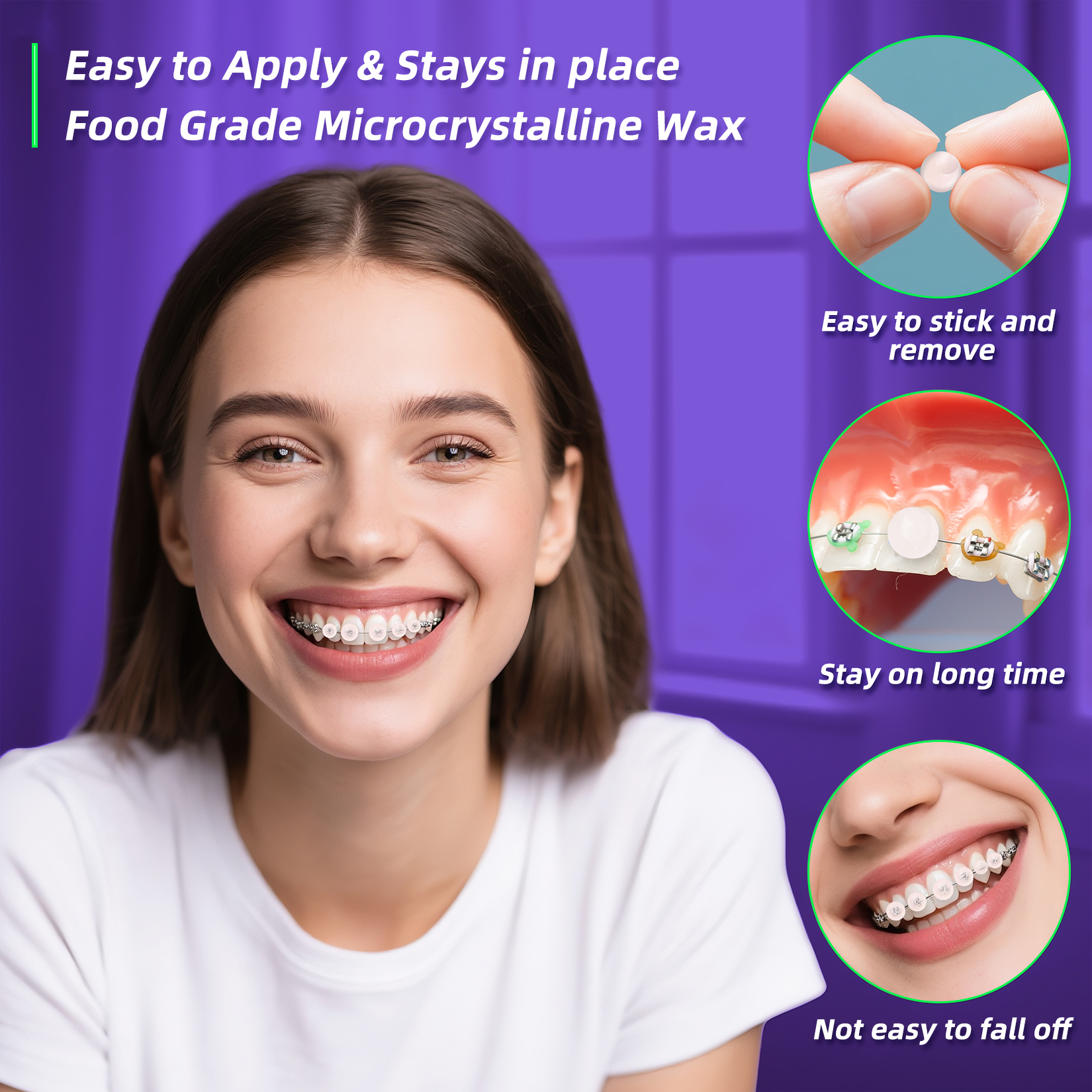  Orthodontic Wax for Braces - 240 Dental Wax Dots | Hygienic Individual Wraps, Strawberry