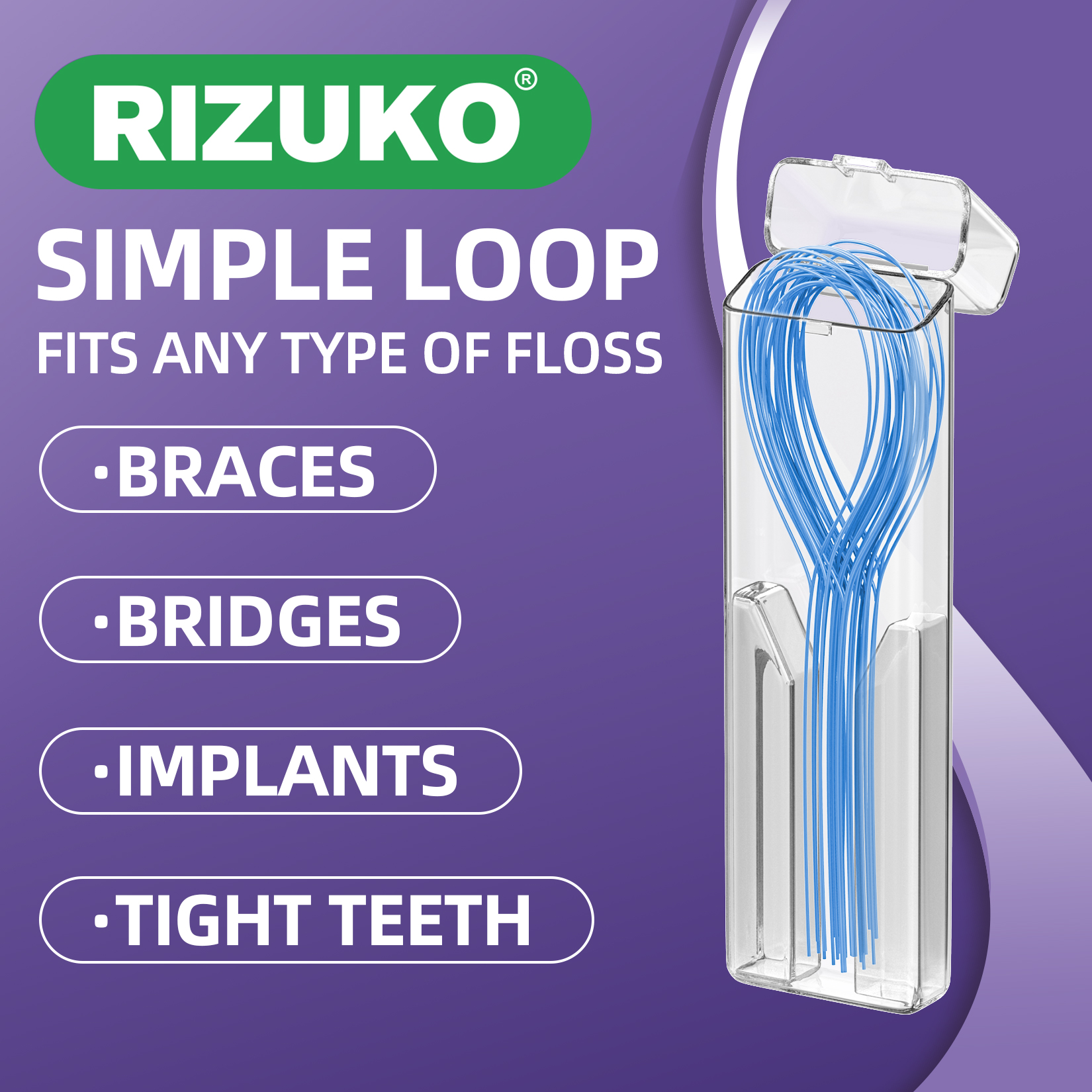 Floss Threaders,Deep Clean Floss for Braces,Bridges,Implants with Portable Travel Case,420 Count (6-Pack)