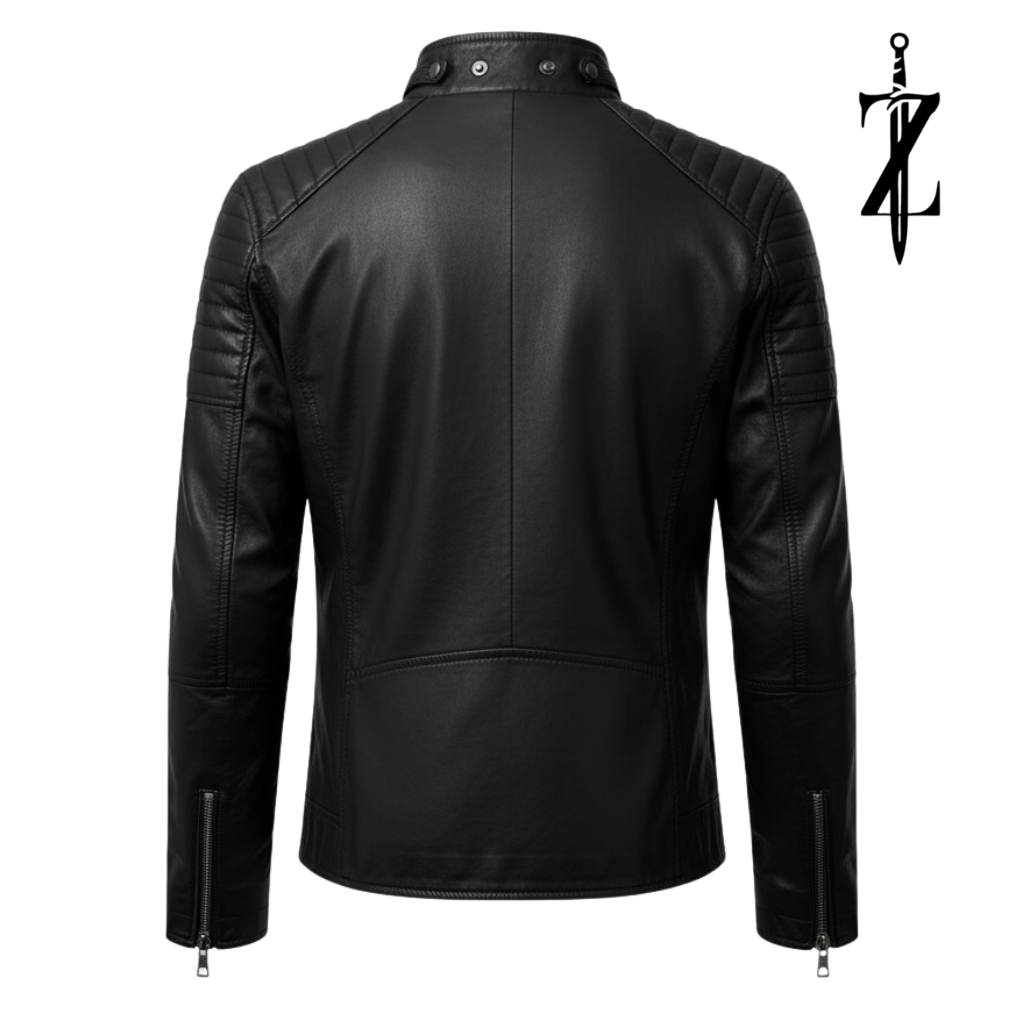 Ztallion Black Leather Biker Jacket 