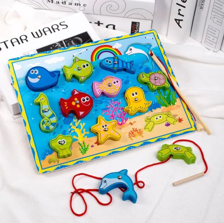 Magnetic Fishing Puzzle Board Toy (Random Design)