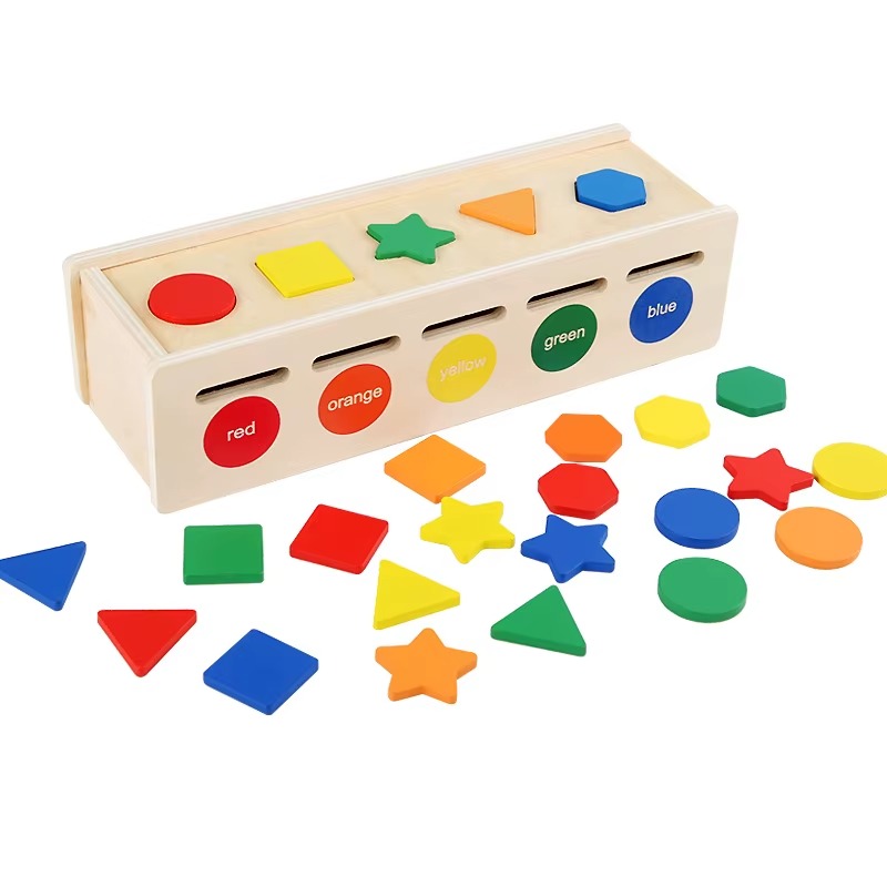 Wooden Shape and Color Sorting Box
