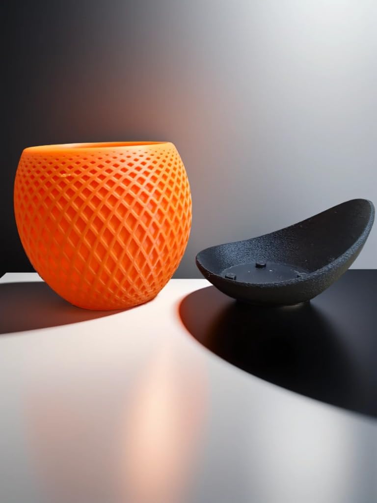 Modern 3D Printed Planter with Drainage Hole – 2-Piece Pot Set | Decorative PLA Plant Pot for Indoor Home & Office Decor (Eco-Friendly)