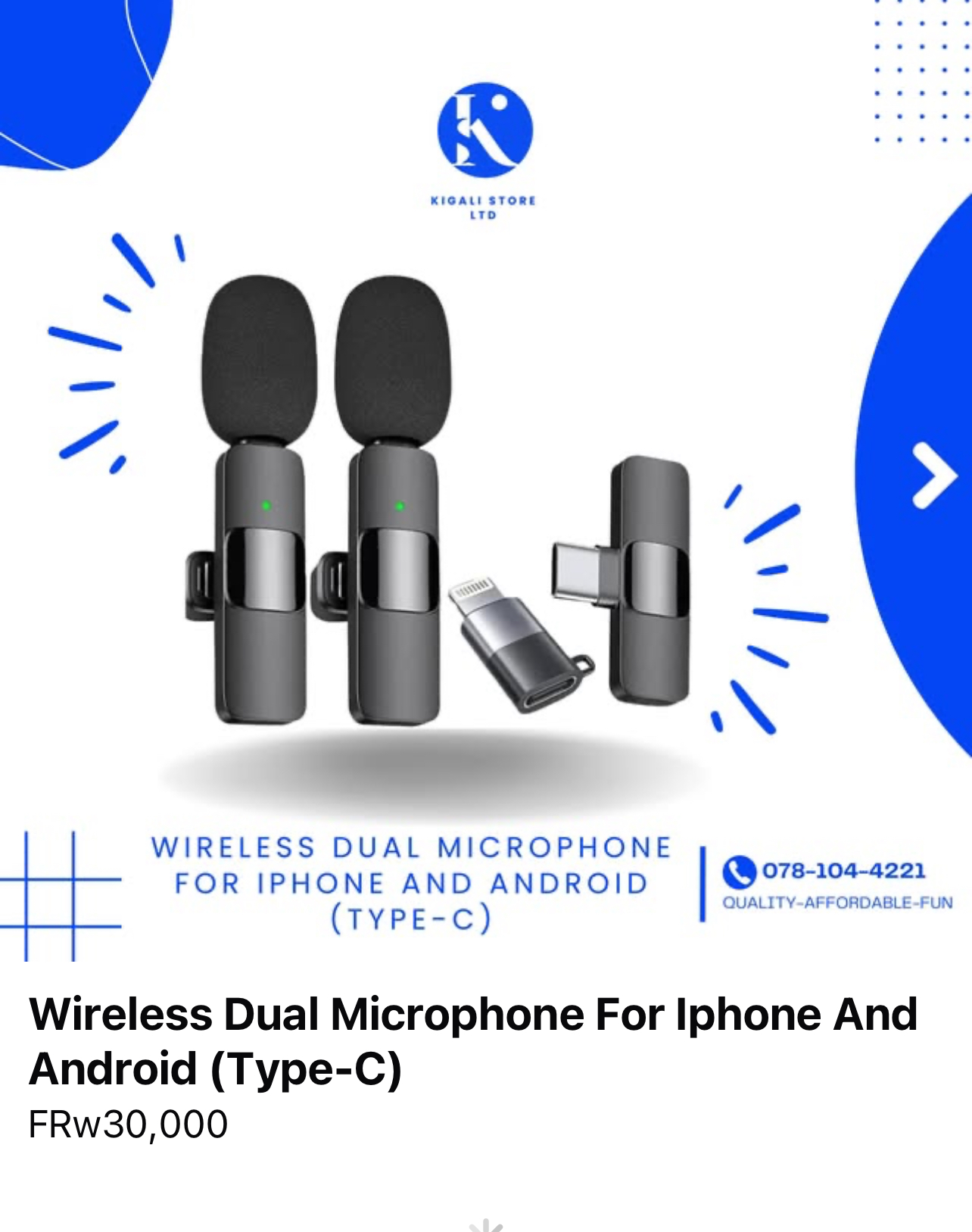 Wireless Dual Microphone For iPhone And Android (Type-C)