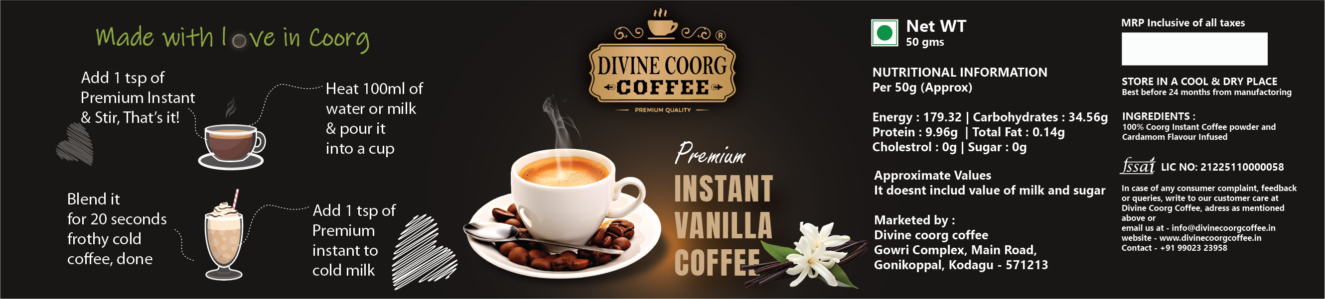 Instant Coffee, Vanilla Flavour