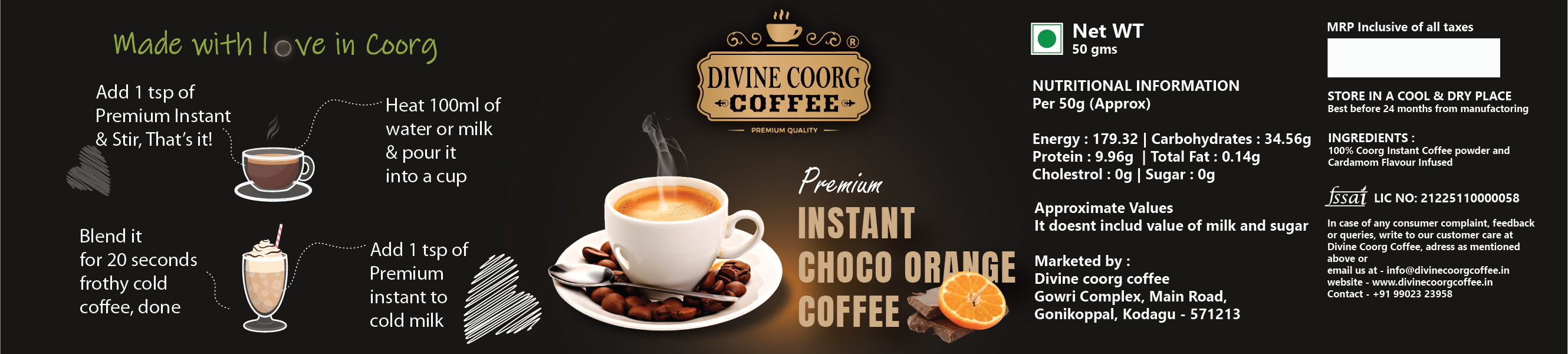 Instant Coffee, Choco Orange Flavour