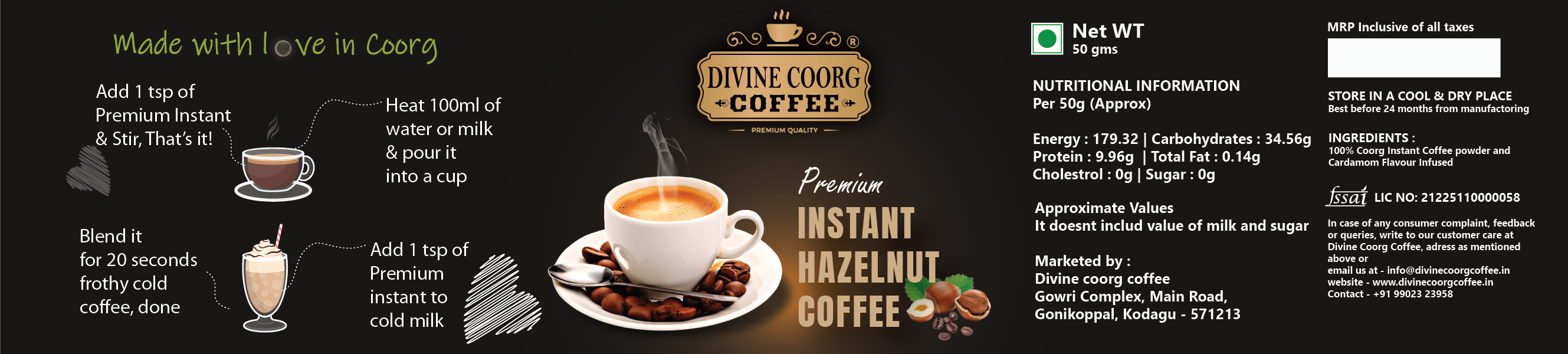 Instant Coffee, Hazelnut Flavour