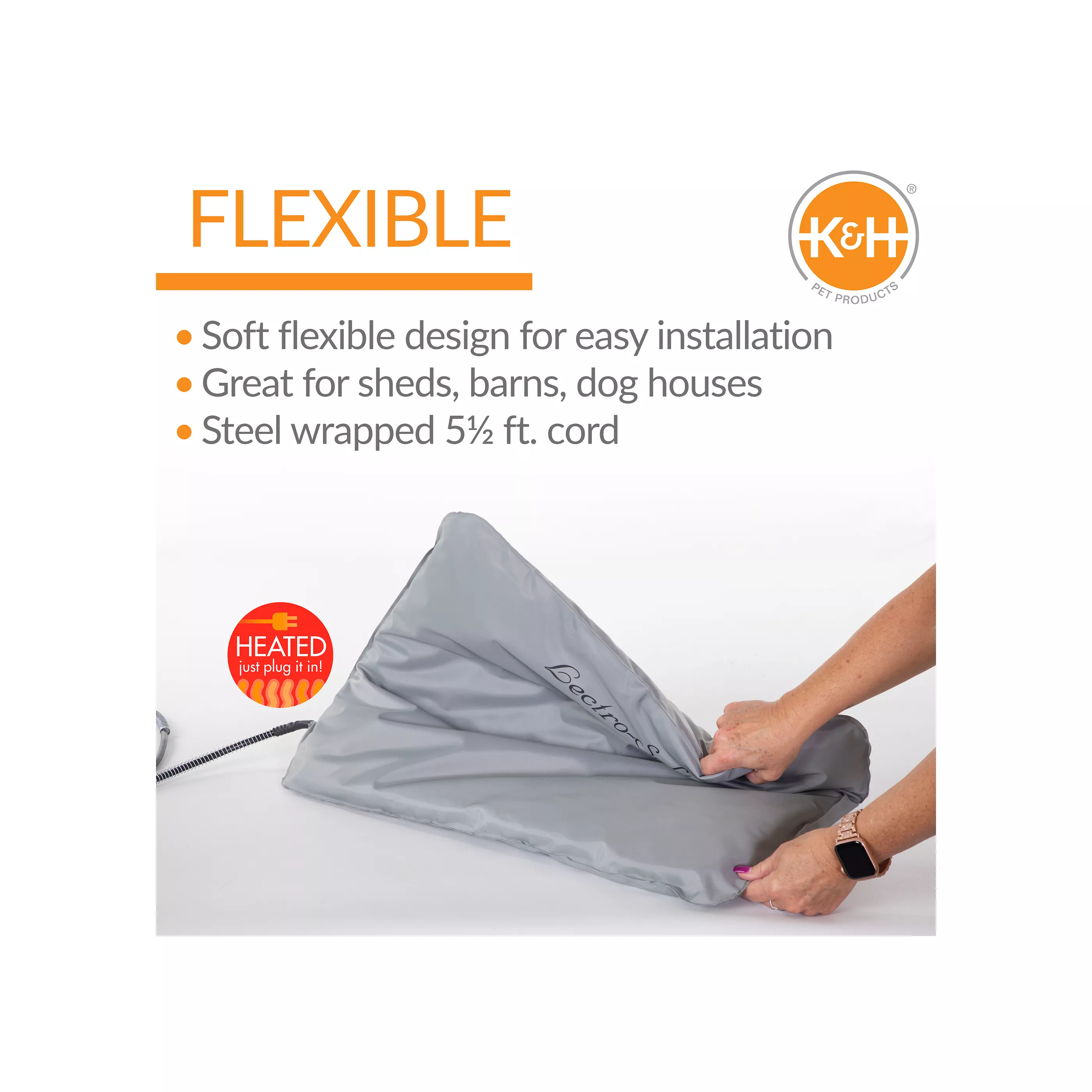 Lectro-Soft Outdoor Heated Dog & Cat Bed Gray