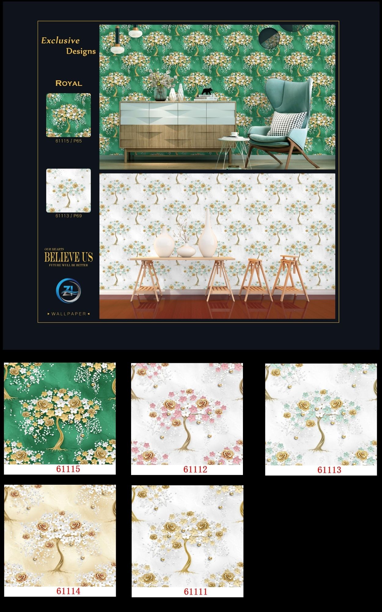 Royal Floral Wallpaper Collection