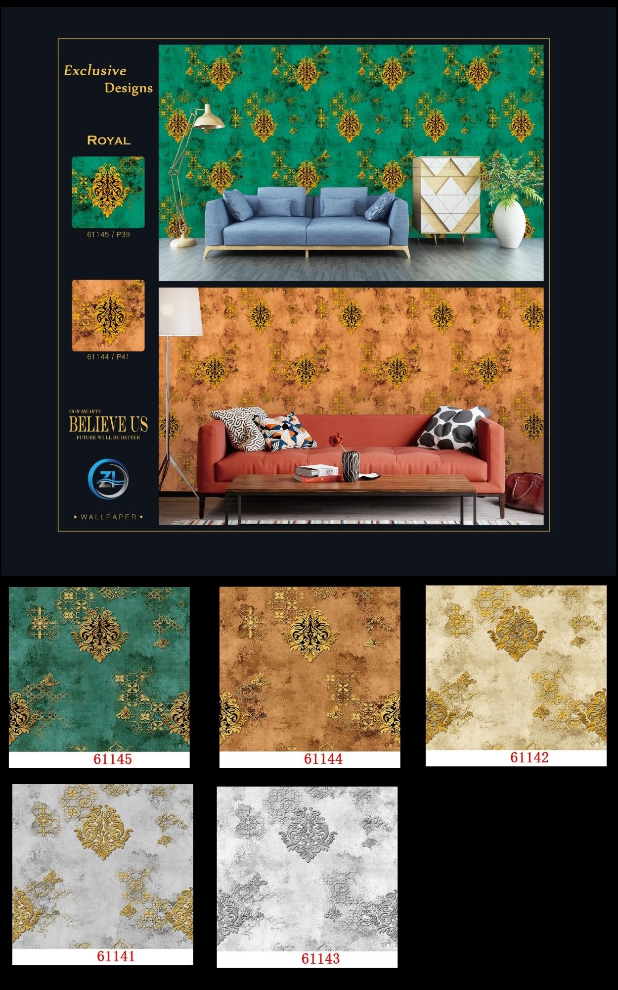 Luxury Patterned Wallpaper Collection