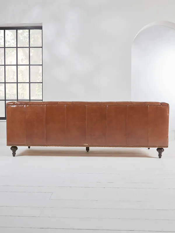 TAN LEATHER SOFA
