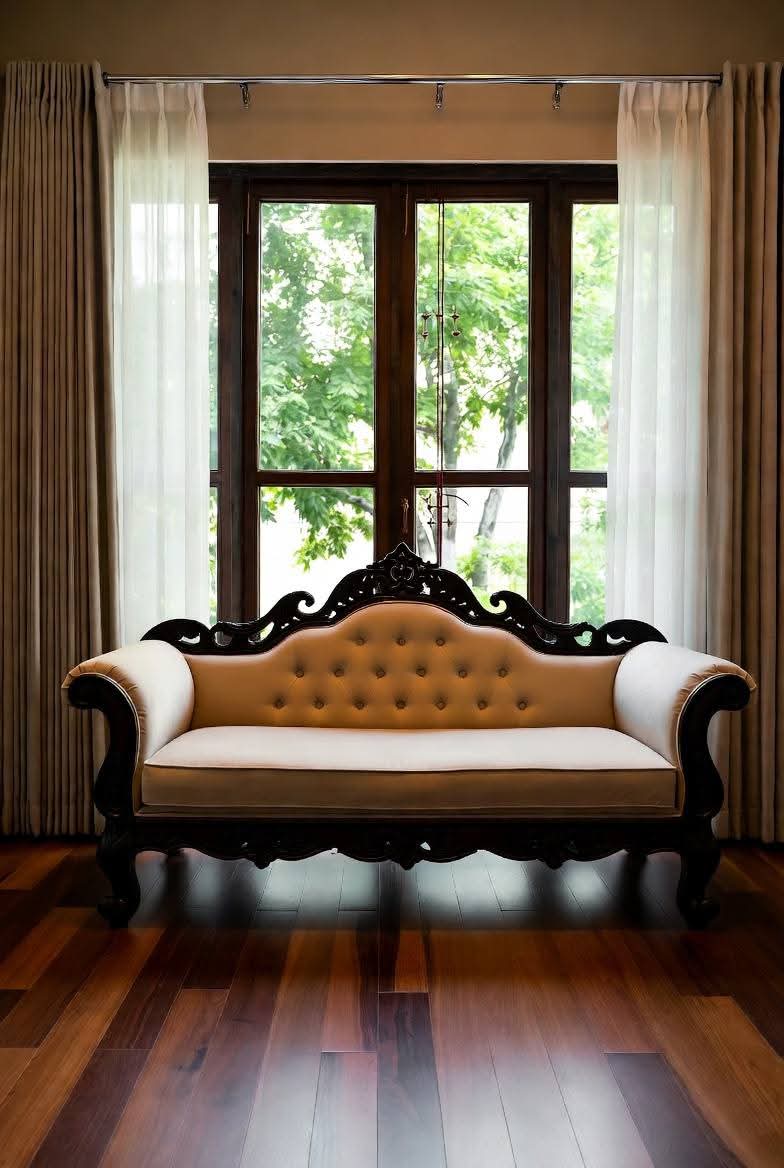 VINTAGE WOODEN CARVED SOFA