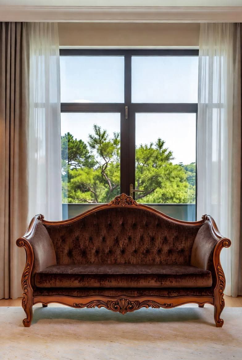 VINTAGE WOODEN CARVED SOFA