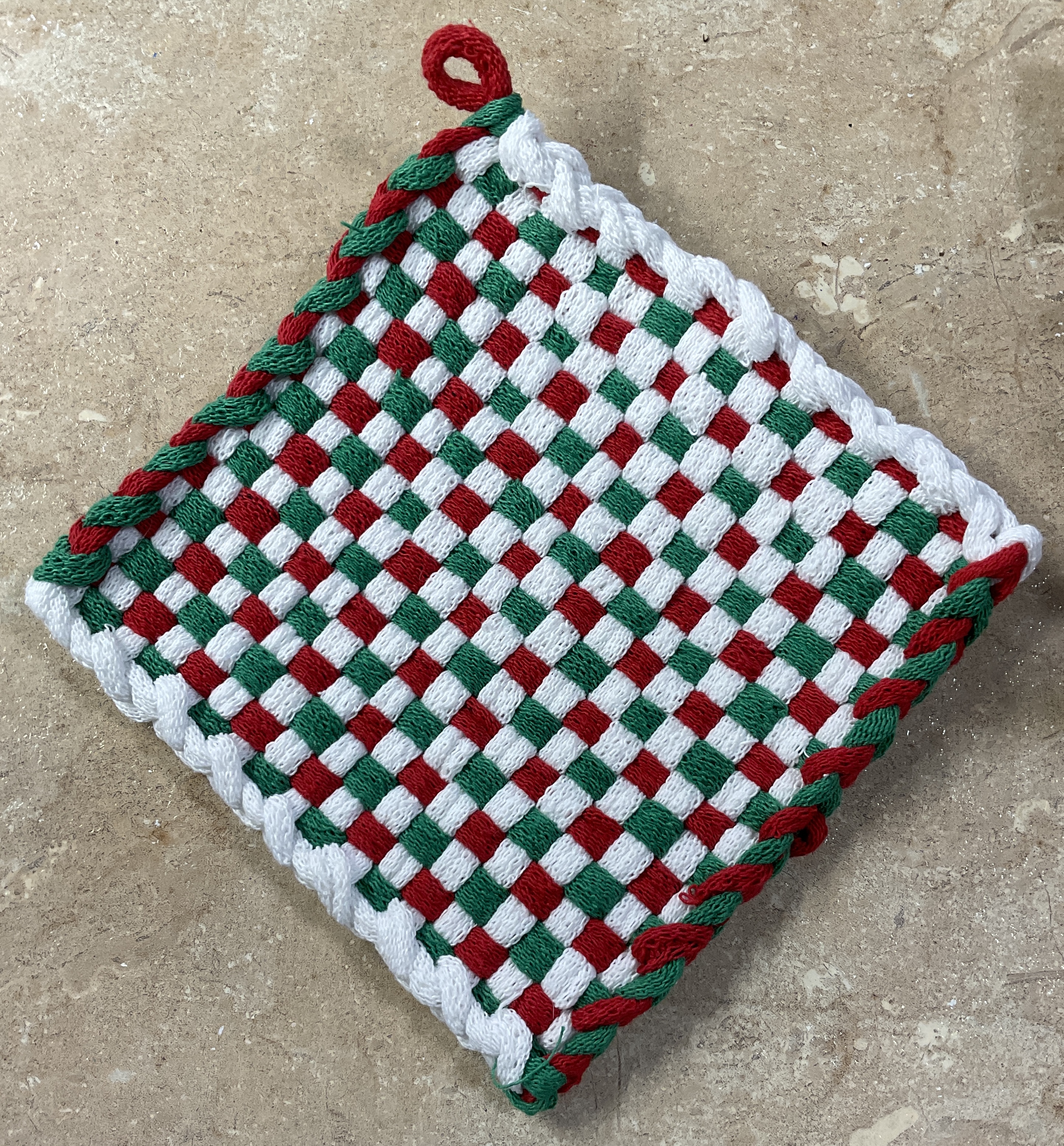 Handwoven Holiday Pot Holders, Set of 2
