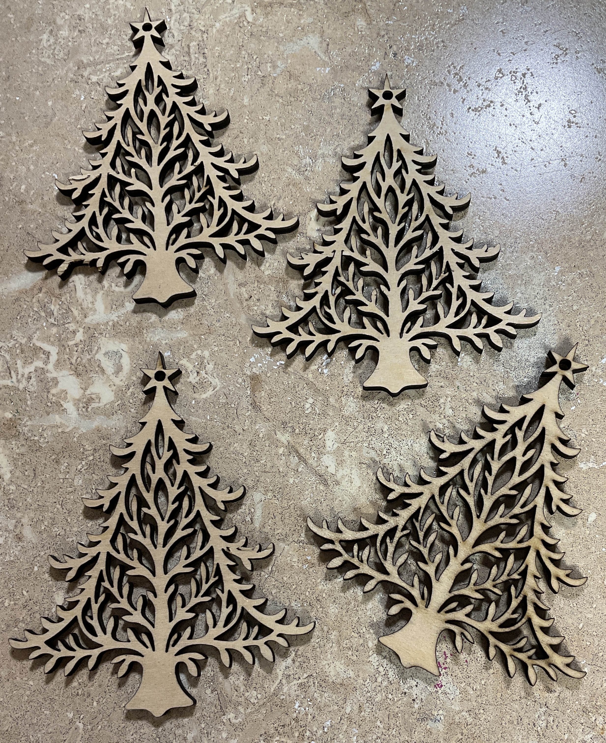Wooden Christmas Tree Ornaments