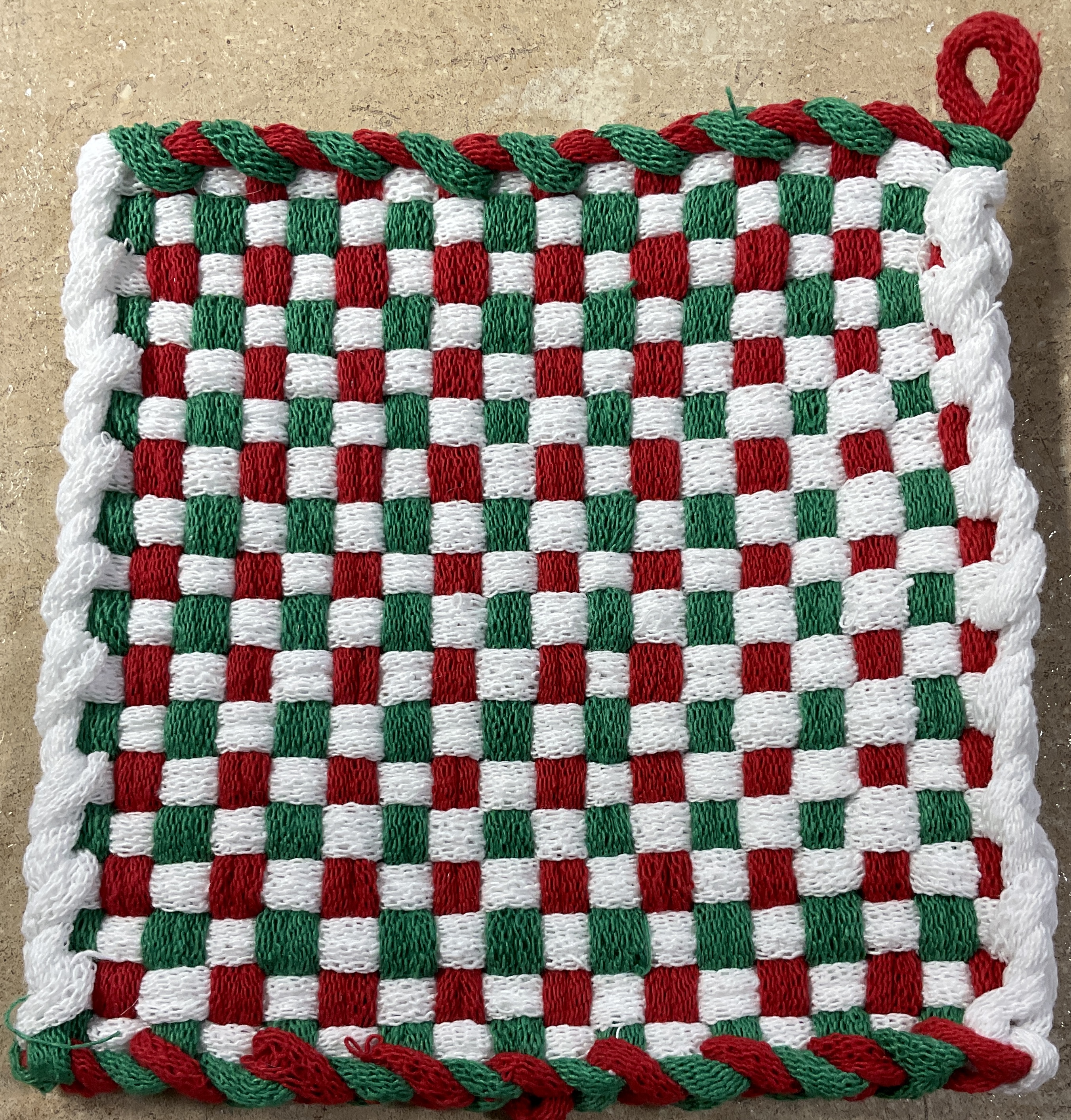 Handwoven Holiday Pot Holders, Set of 2