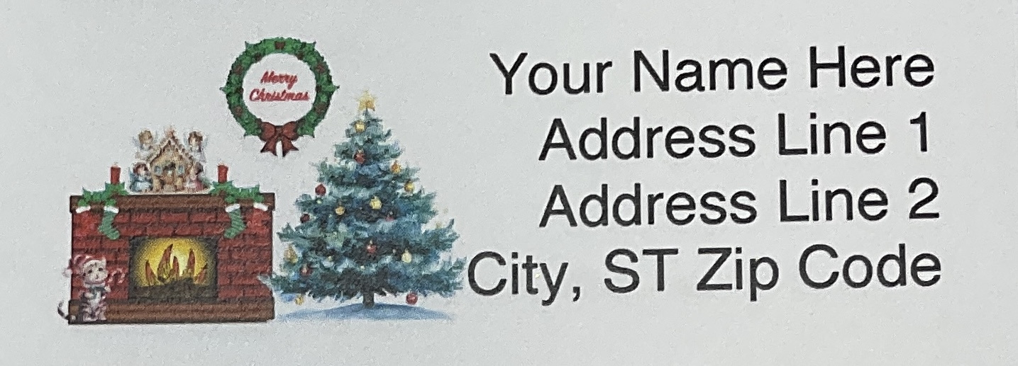 Christmas Holiday Return Address Labels, 2 size choices