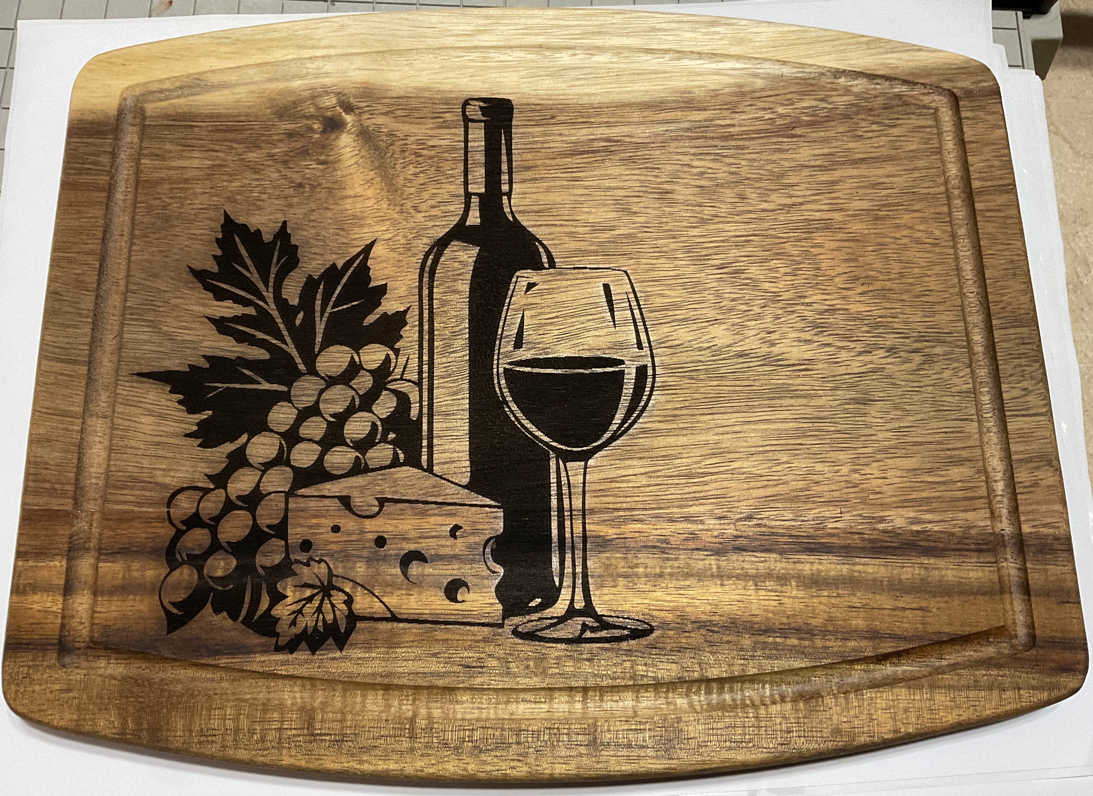 Wooden Cheese and Wine Cutting Board