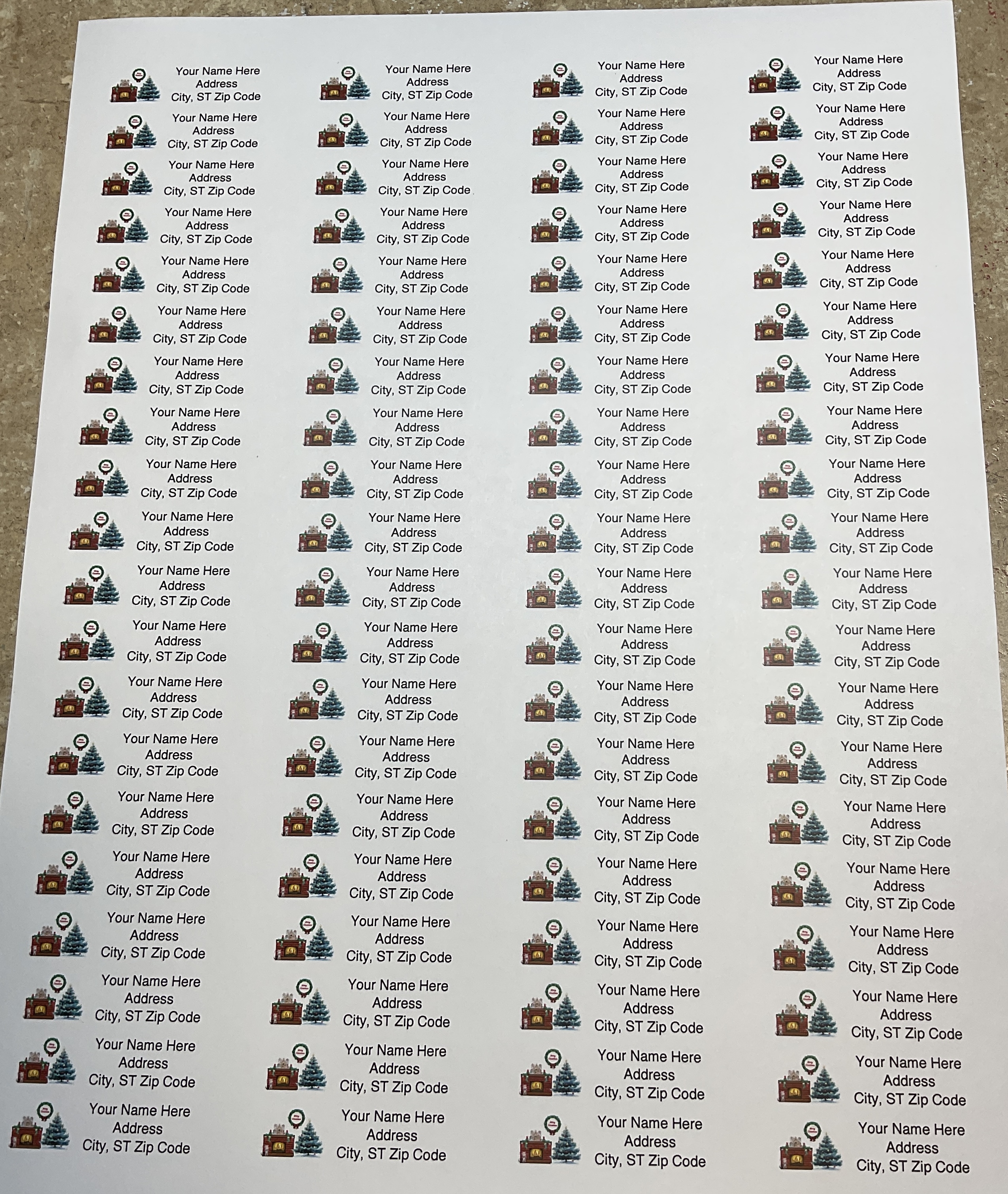 Christmas Holiday Return Address Labels, 2 size choices