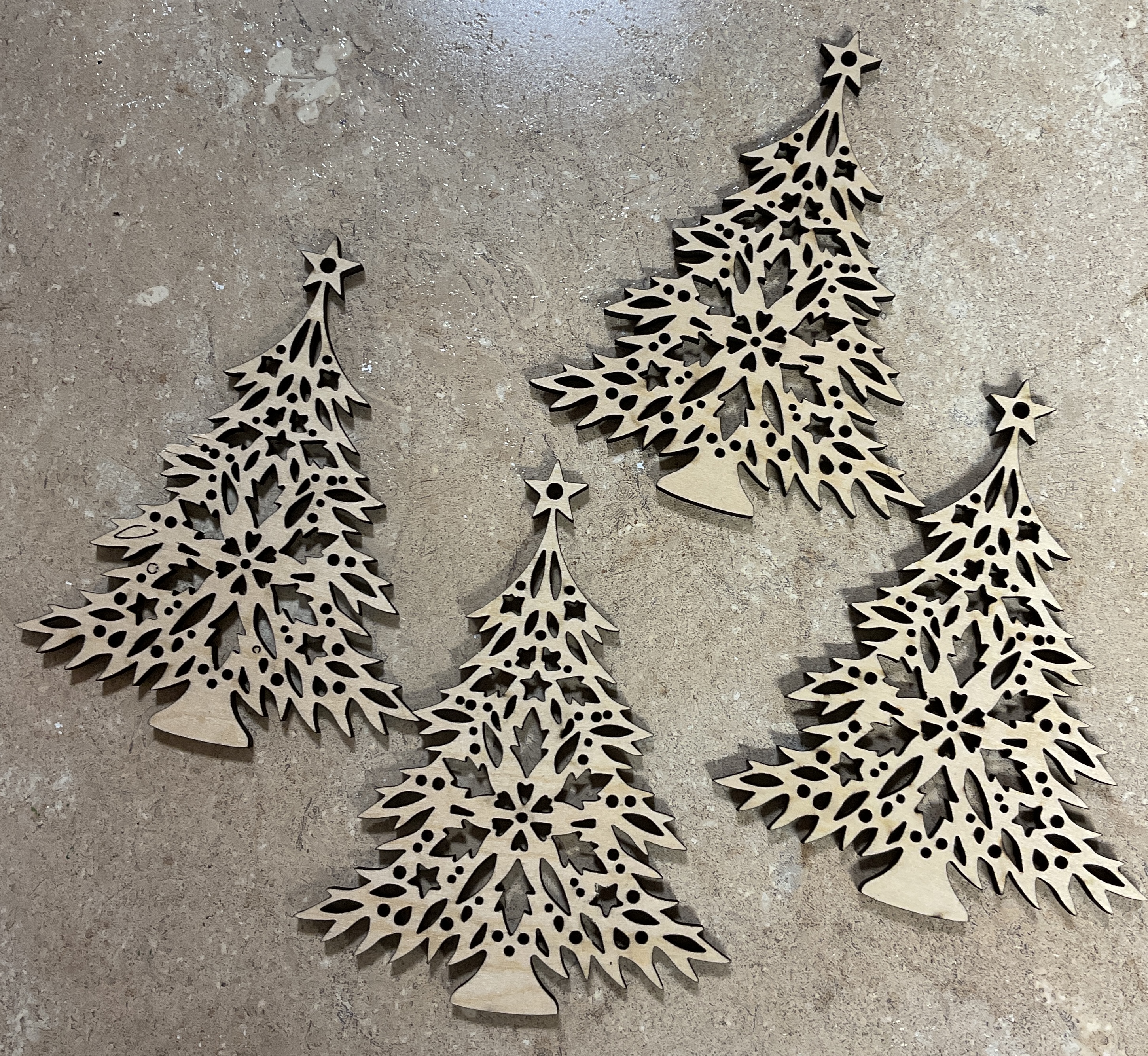 Wooden Christmas Tree Ornaments