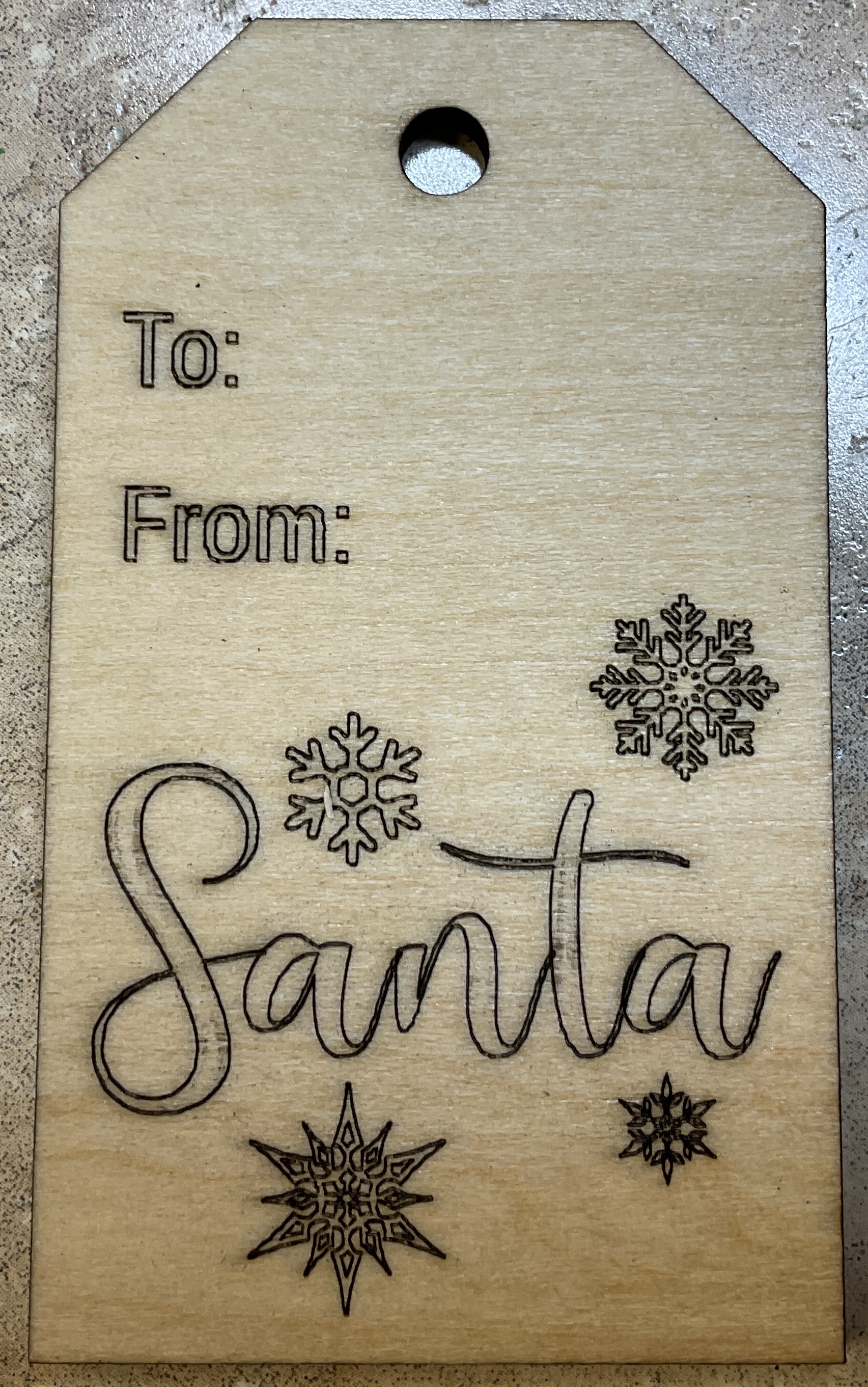 Wooden Santa Gift Tags