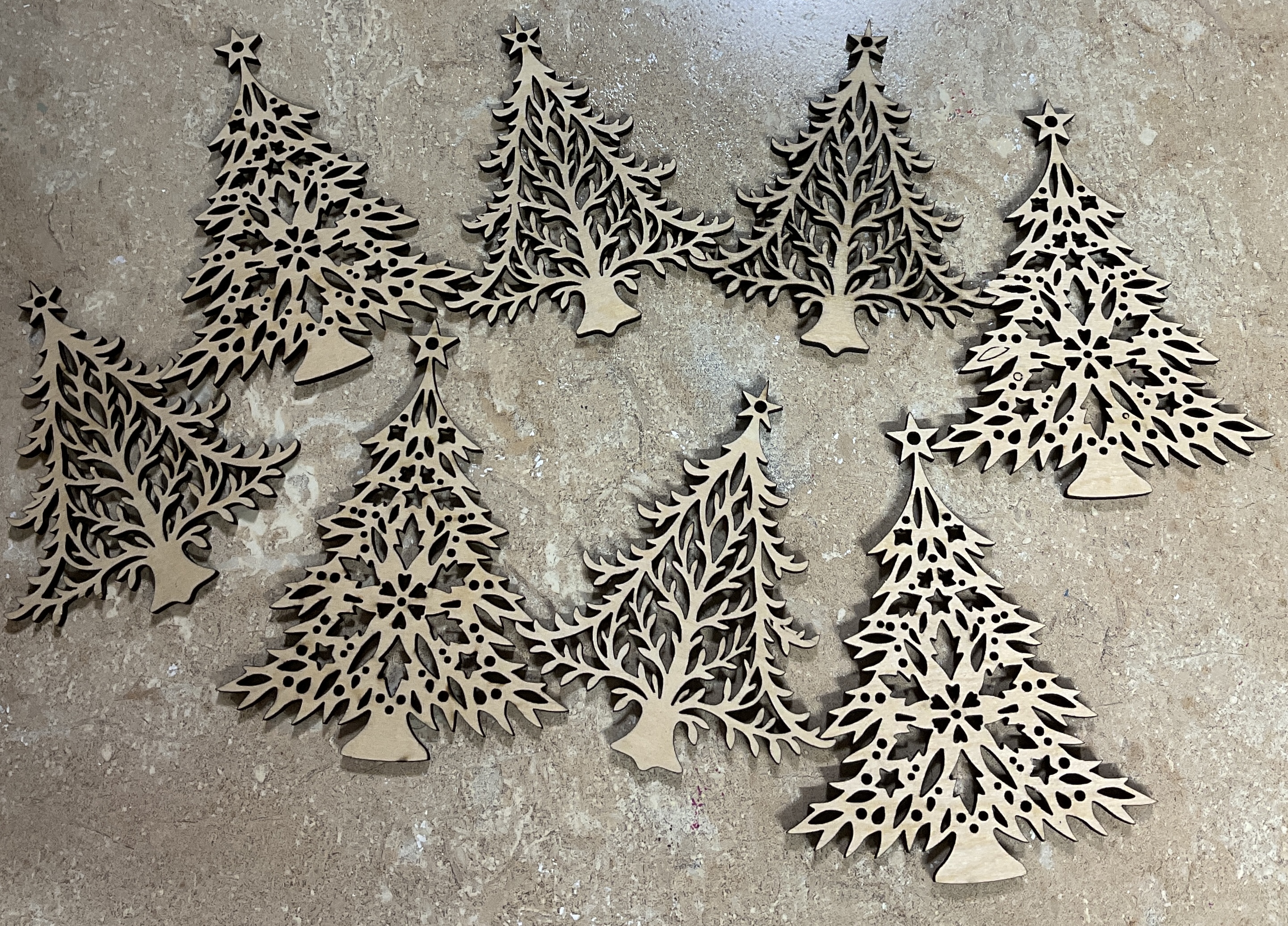 Wooden Christmas Tree Ornaments