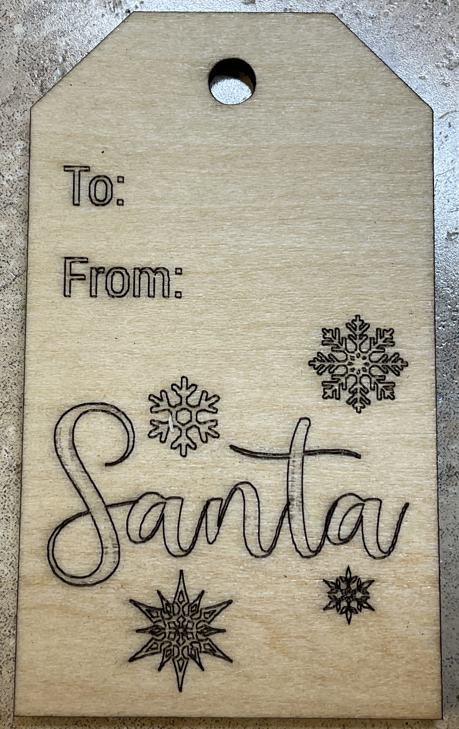 Wooden Santa Gift Tags