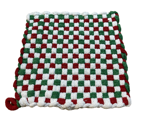 Handwoven Holiday Pot Holders, Set of 2