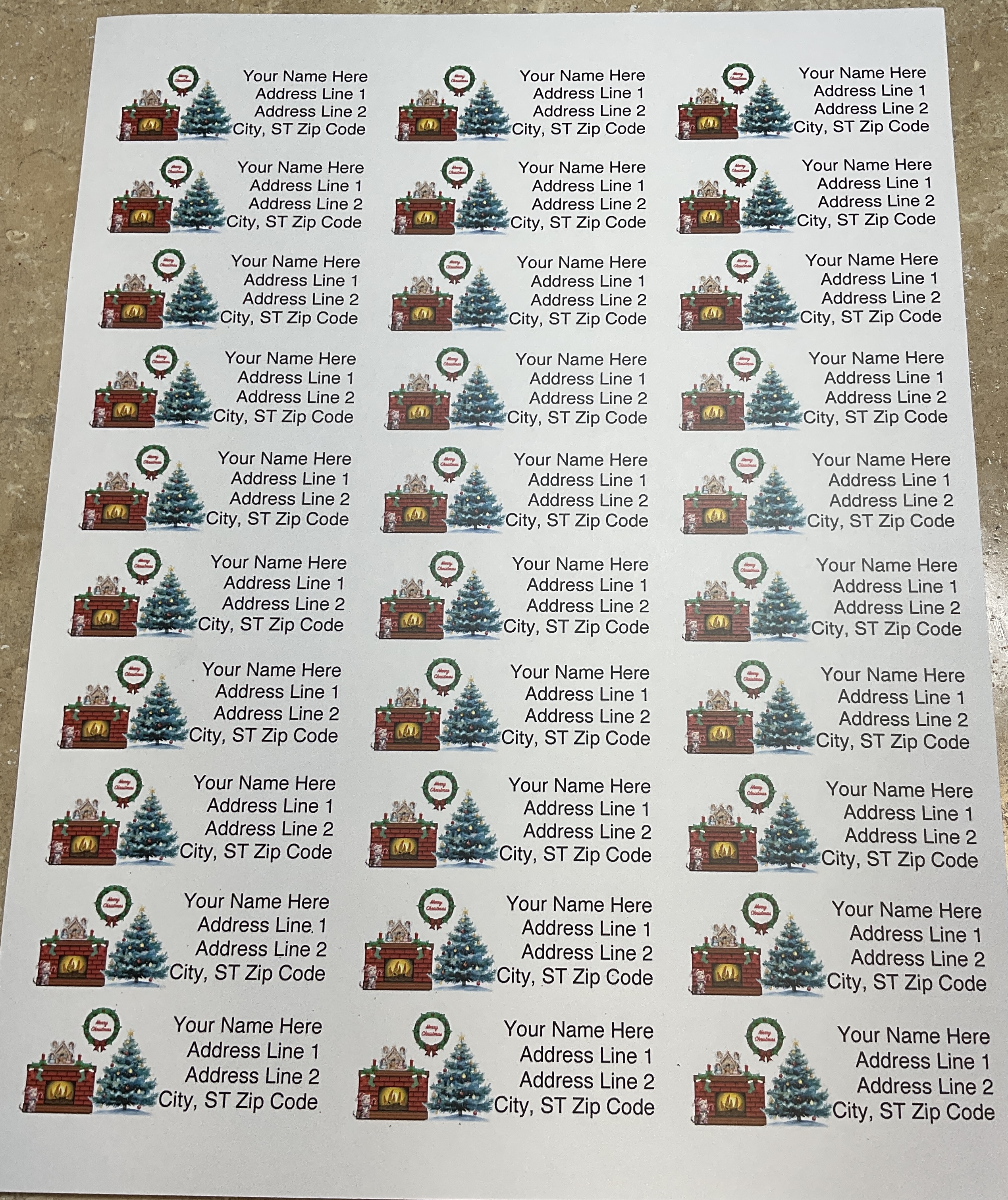 Christmas Holiday Return Address Labels, 2 size choices