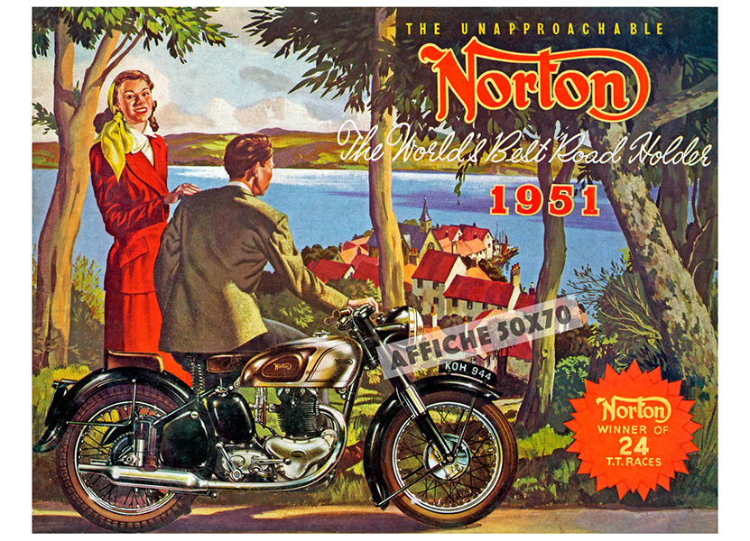 Affiche vintage Norton 1951