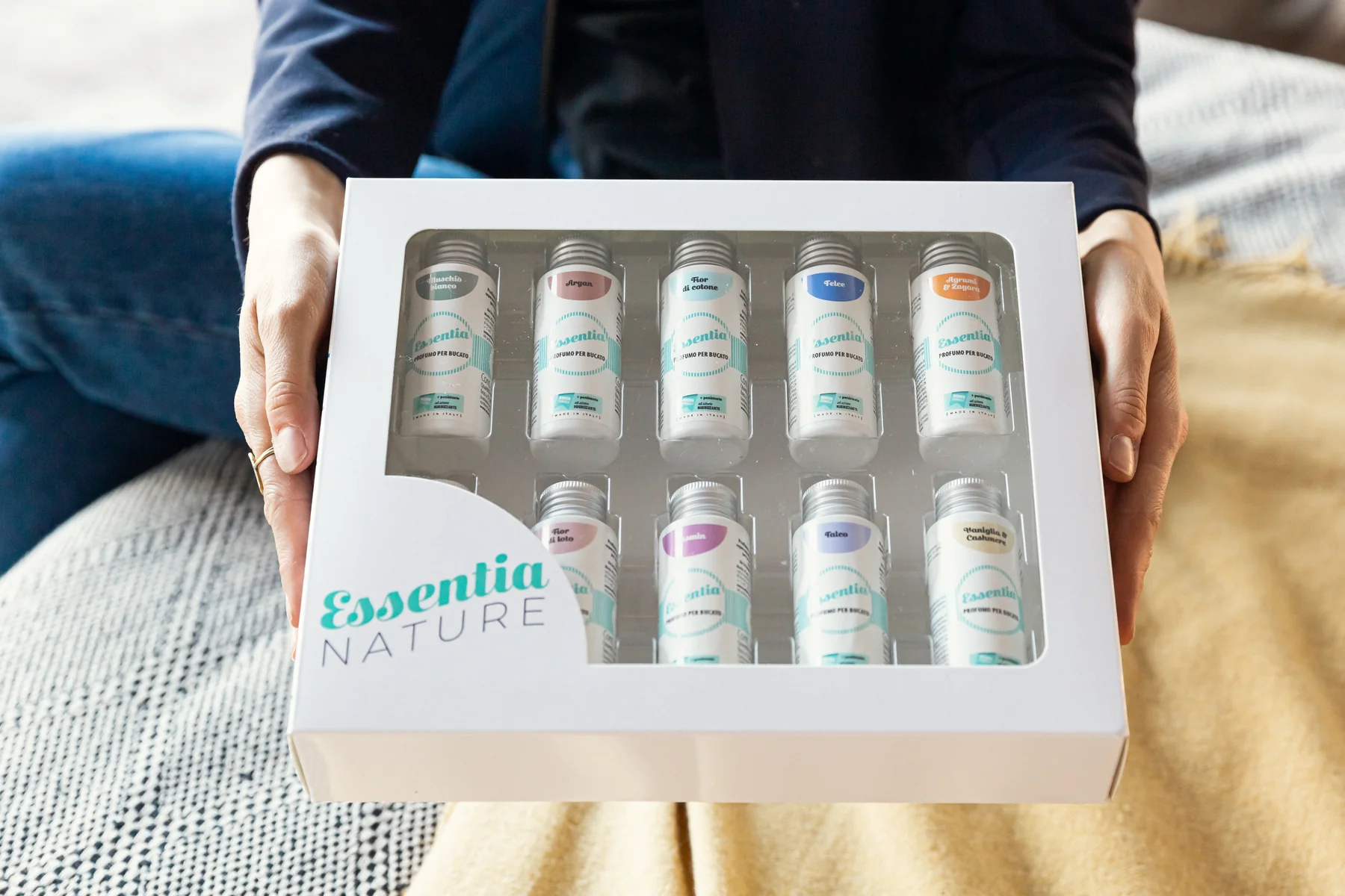 Vaskeromsparfyme - Gaveeske med 10 dufter - 50 ml flasker