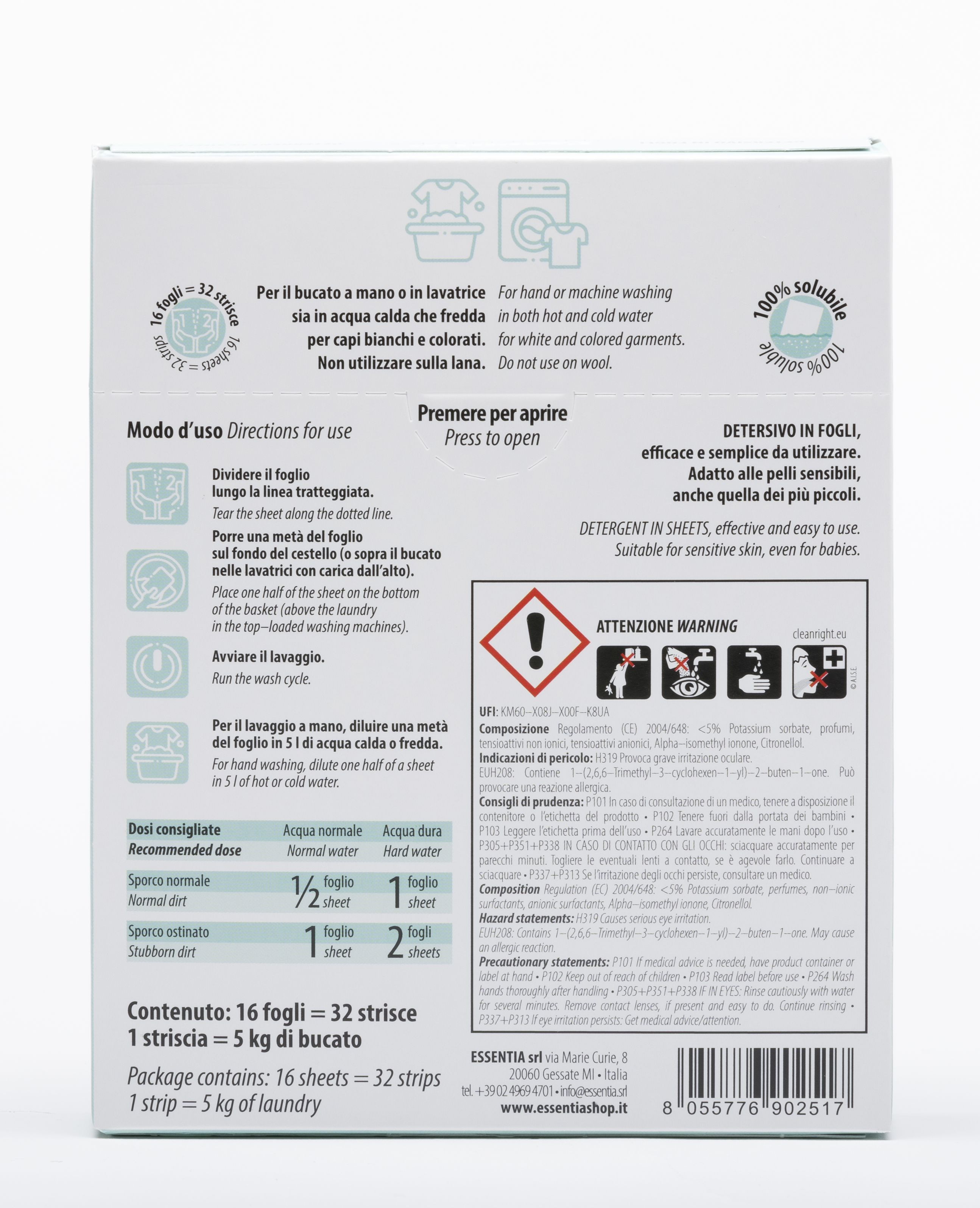 Essentia Nature vaskemiddel i laken