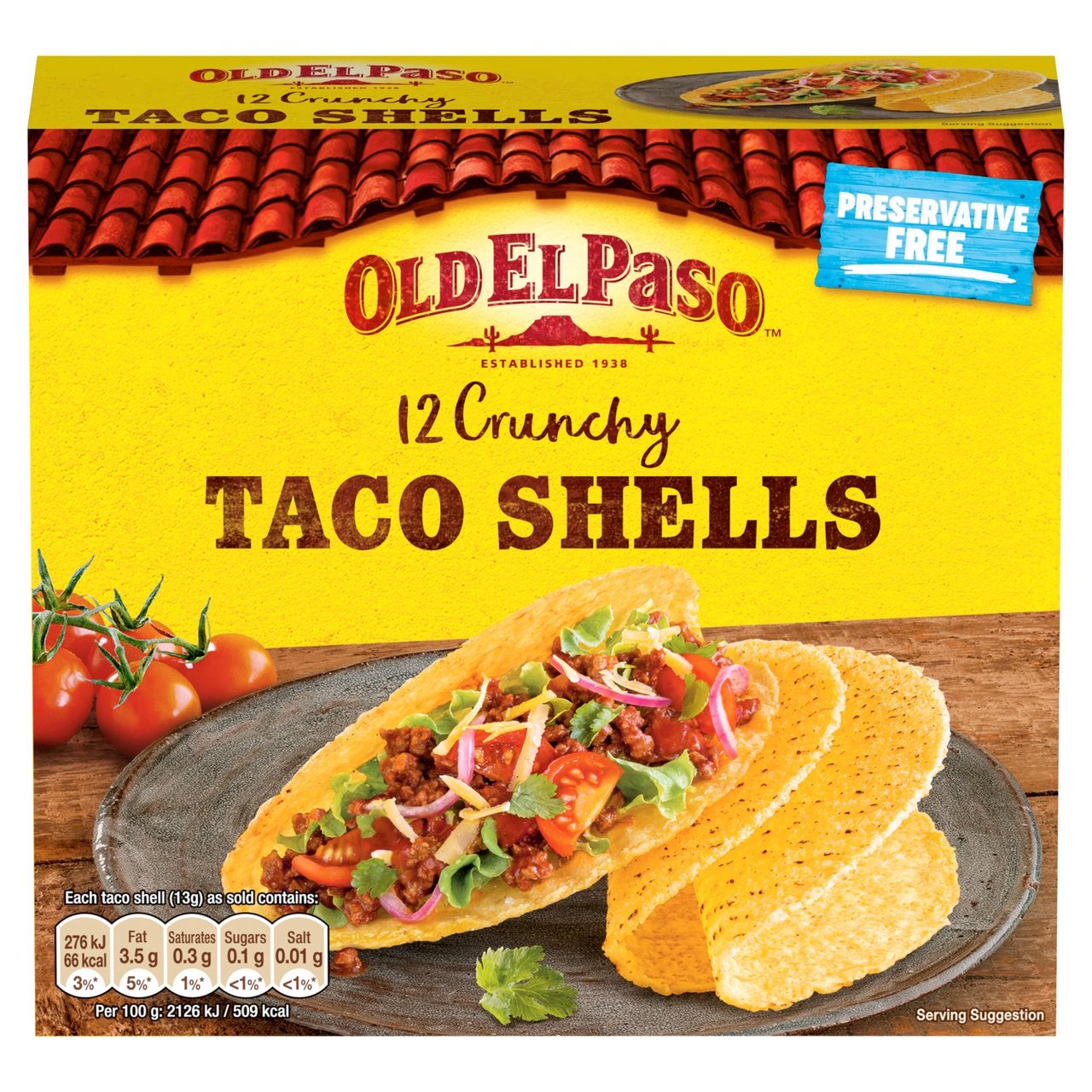 Old El Paso Hard Taco Shells12x156g (10 boxes)