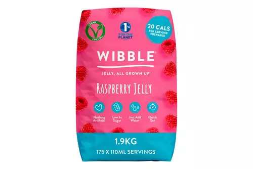 Wibble Vegan and Low Sugar Raspberry Jelly Crystals