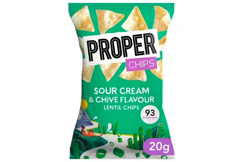 Properchips Sour Cream & Chive Lentil Chips 24x20g