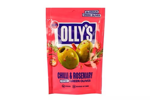 Olly’s Olives Chilli & Rosemary Green Halkidiki Olives 12x50G
