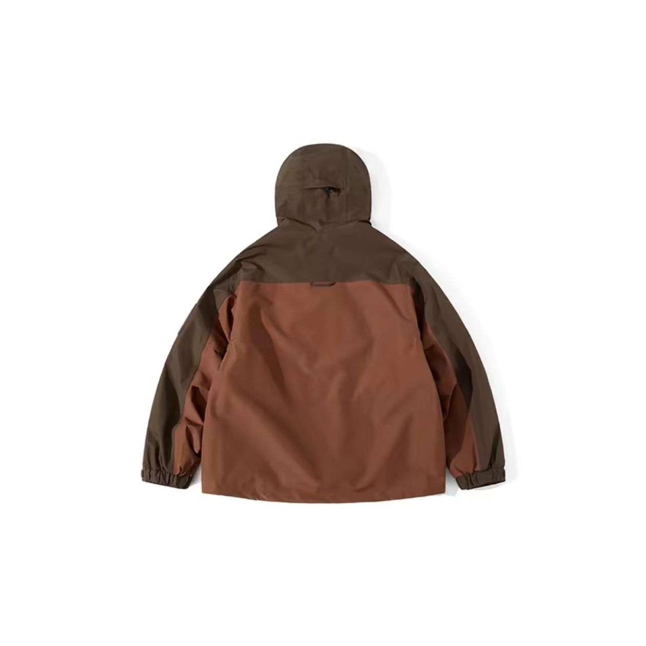 Brown Colorblock Hooded Jacket