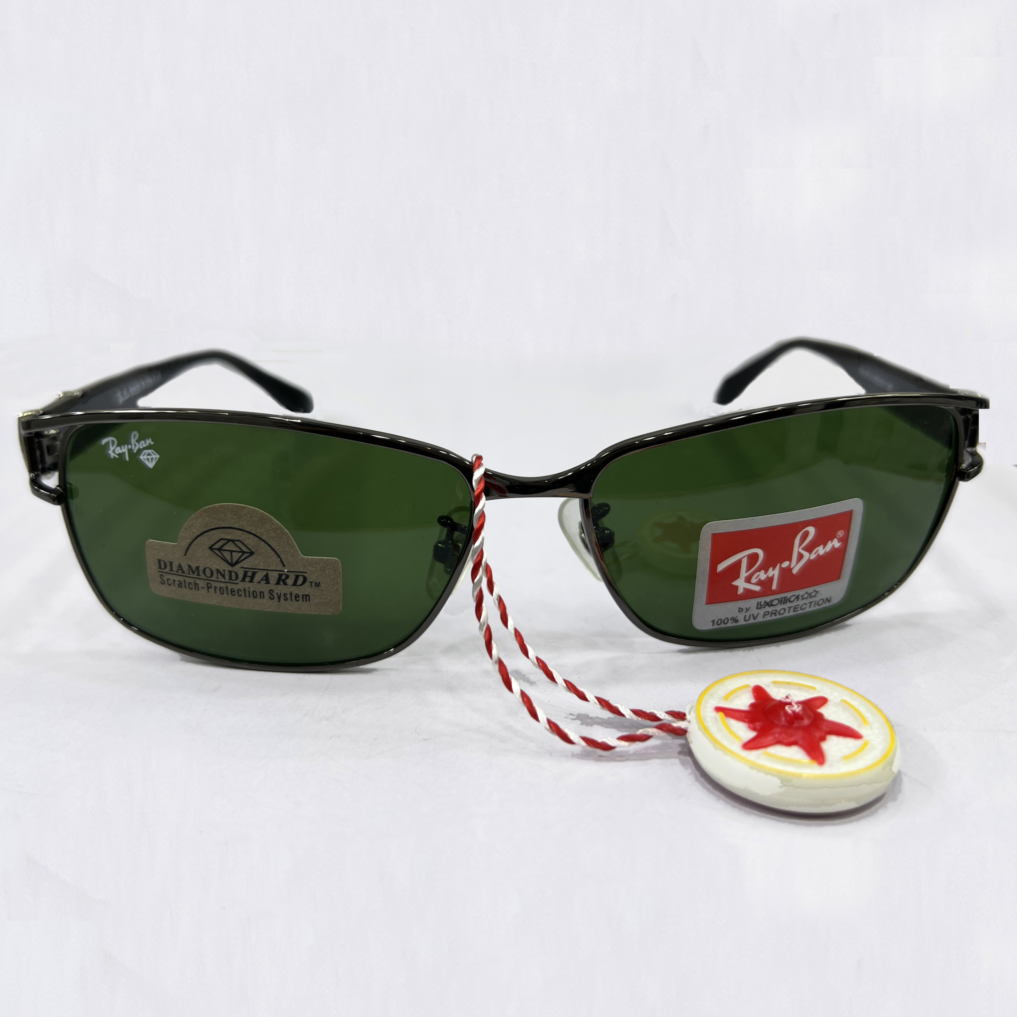 Aviator Classic Green Lens Sunglasses – Diamond Hard UV Protection 07RAY