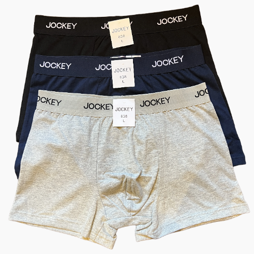 Jockey Men’s Cotton Stretch Trunks – Pack of 3 (Black, Grey & Navy)
