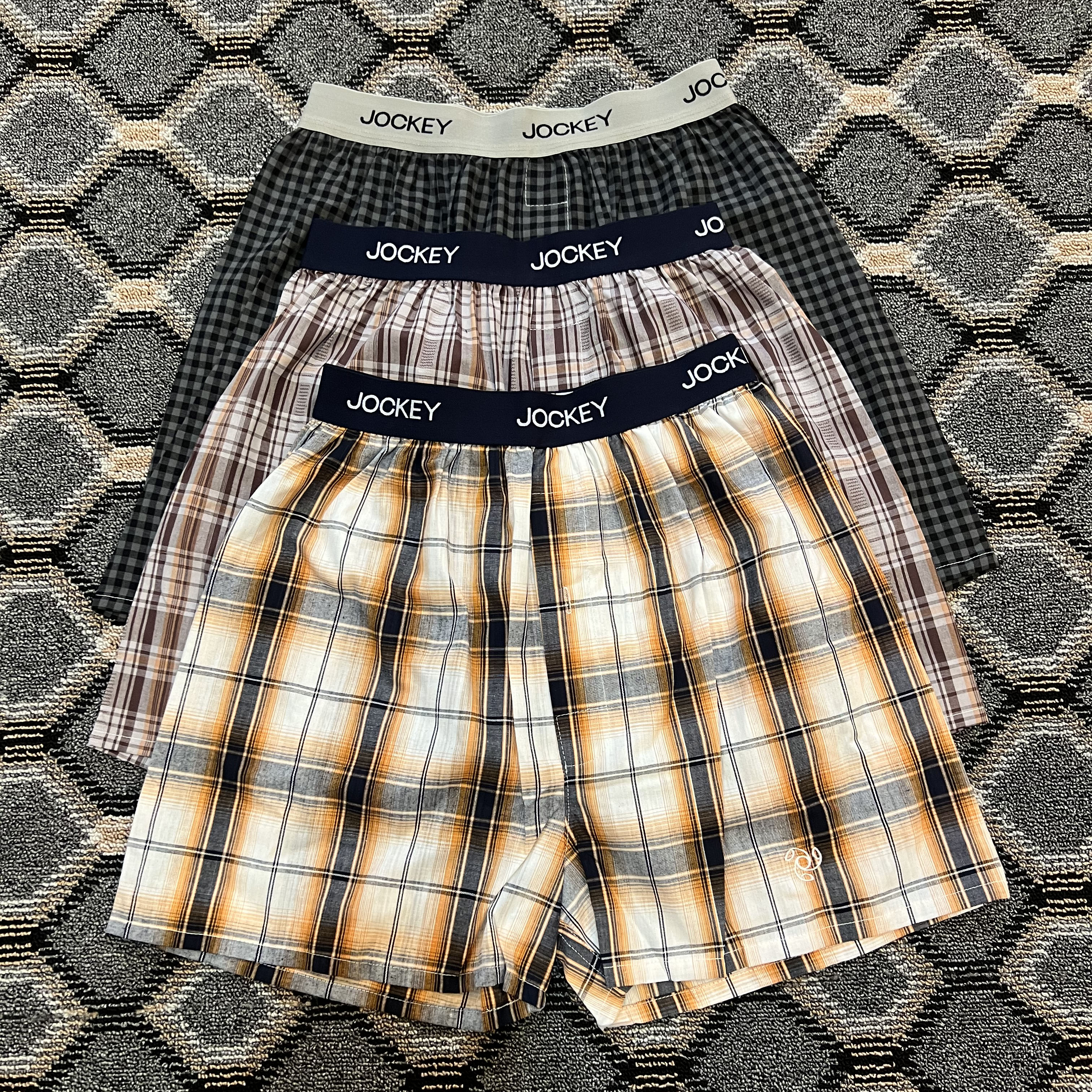 Jockey Men's Premium Woven Cotton Boxers – Pack of 3 (Color May Vary)