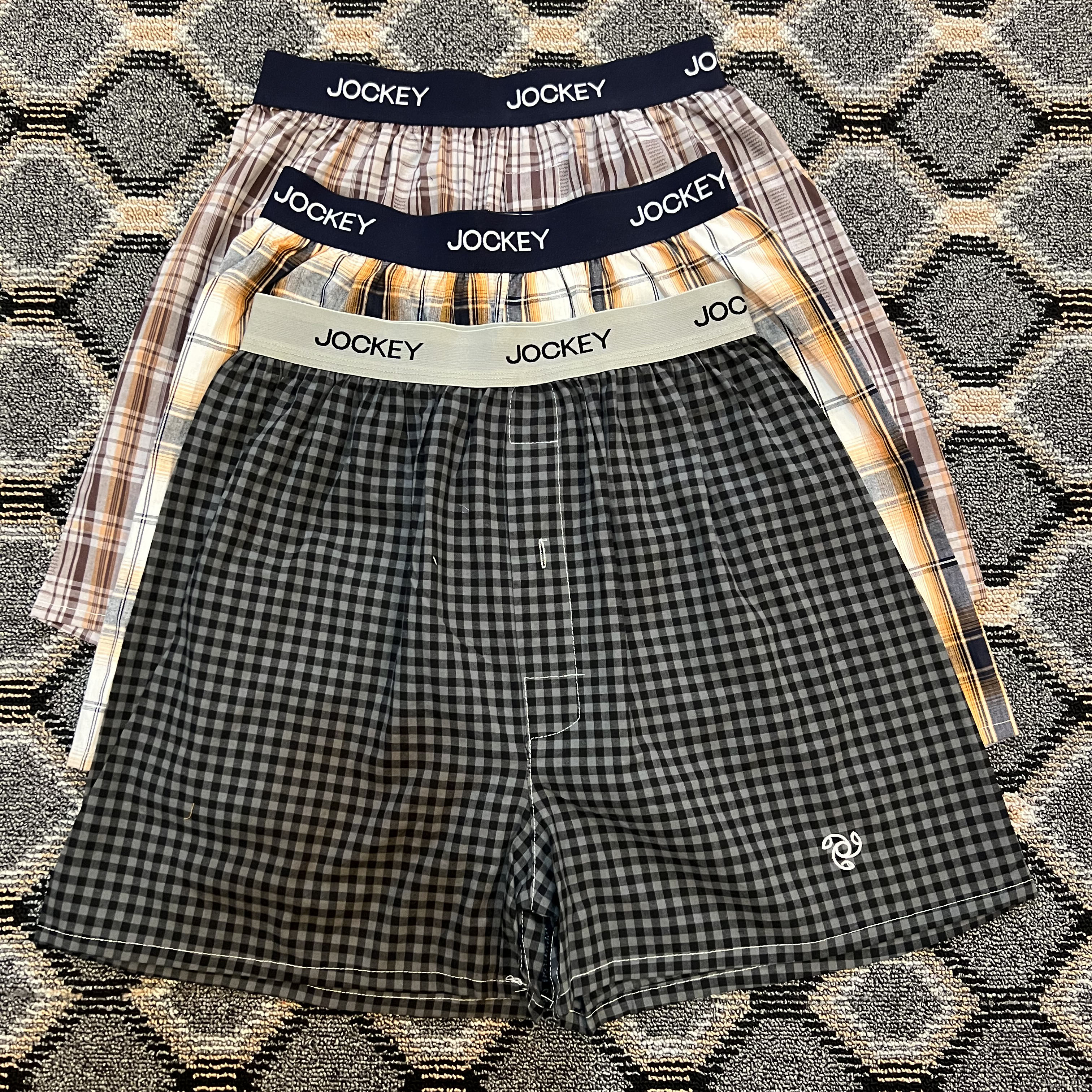 Jockey Men's Premium Woven Cotton Boxers – Pack of 3 (Color May Vary)