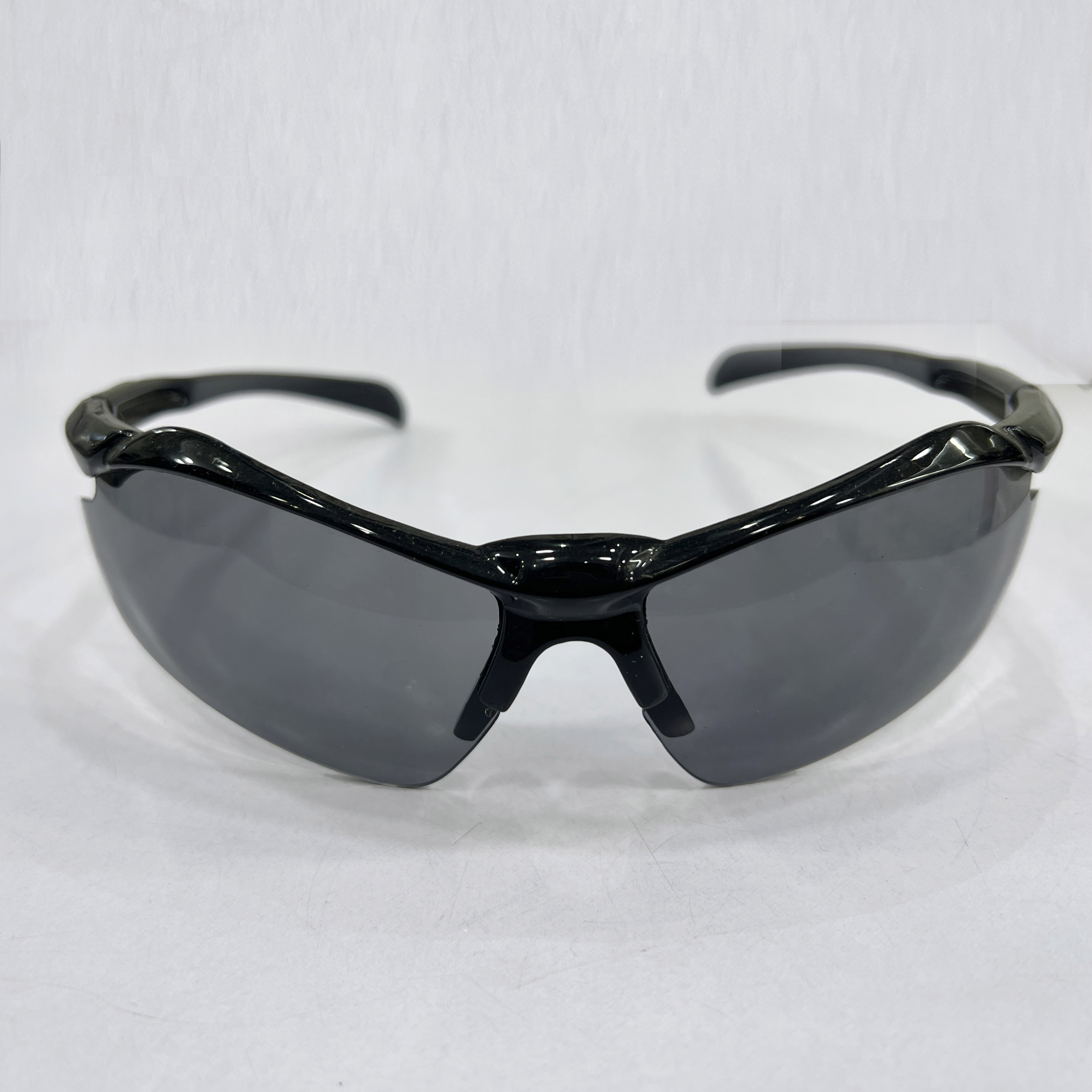 SportX Half-Rim Wraparound Sunglasses – Matte Black UV400