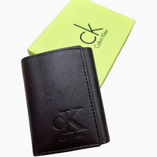 Calvin Klein Genuine Leather Tri-Fold Wallet for Men – Premium Gift Box Edition