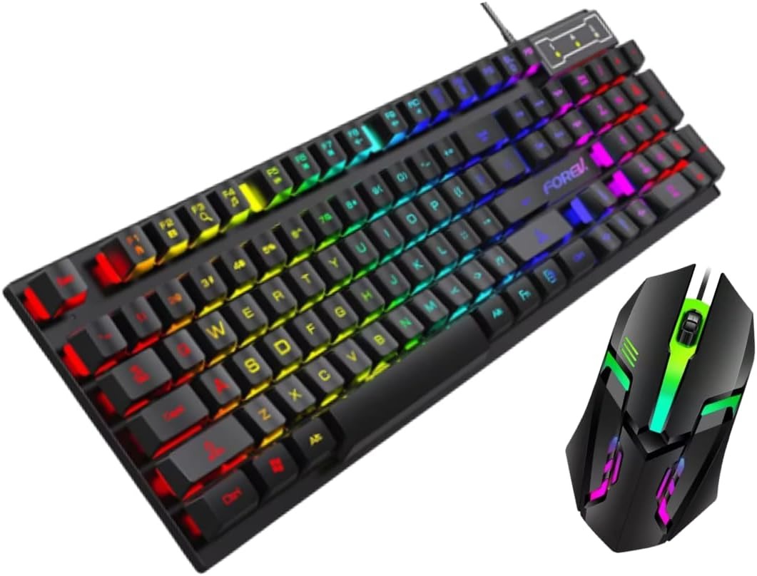 Teclado e mouse gamer RGB