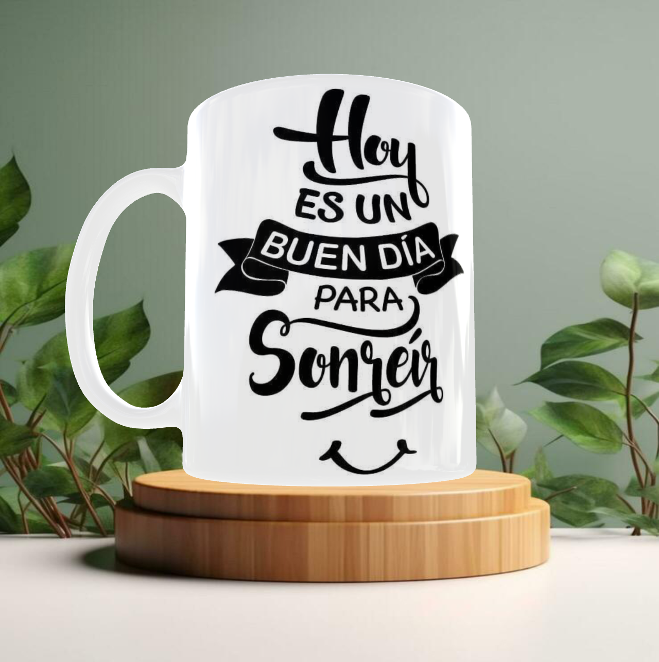 Taza motivacional Sonreir