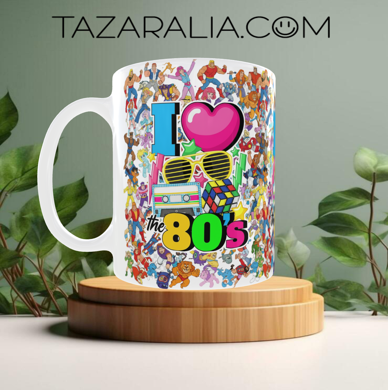 Taza temática de los 80s Con dibujos de la Epoca