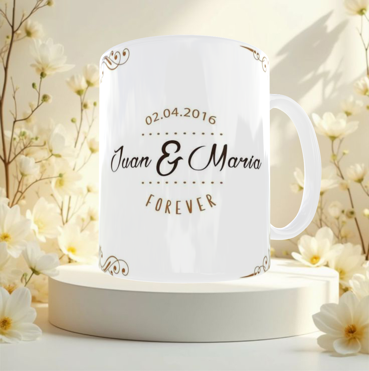 Taza personalizada de Juan y Maria